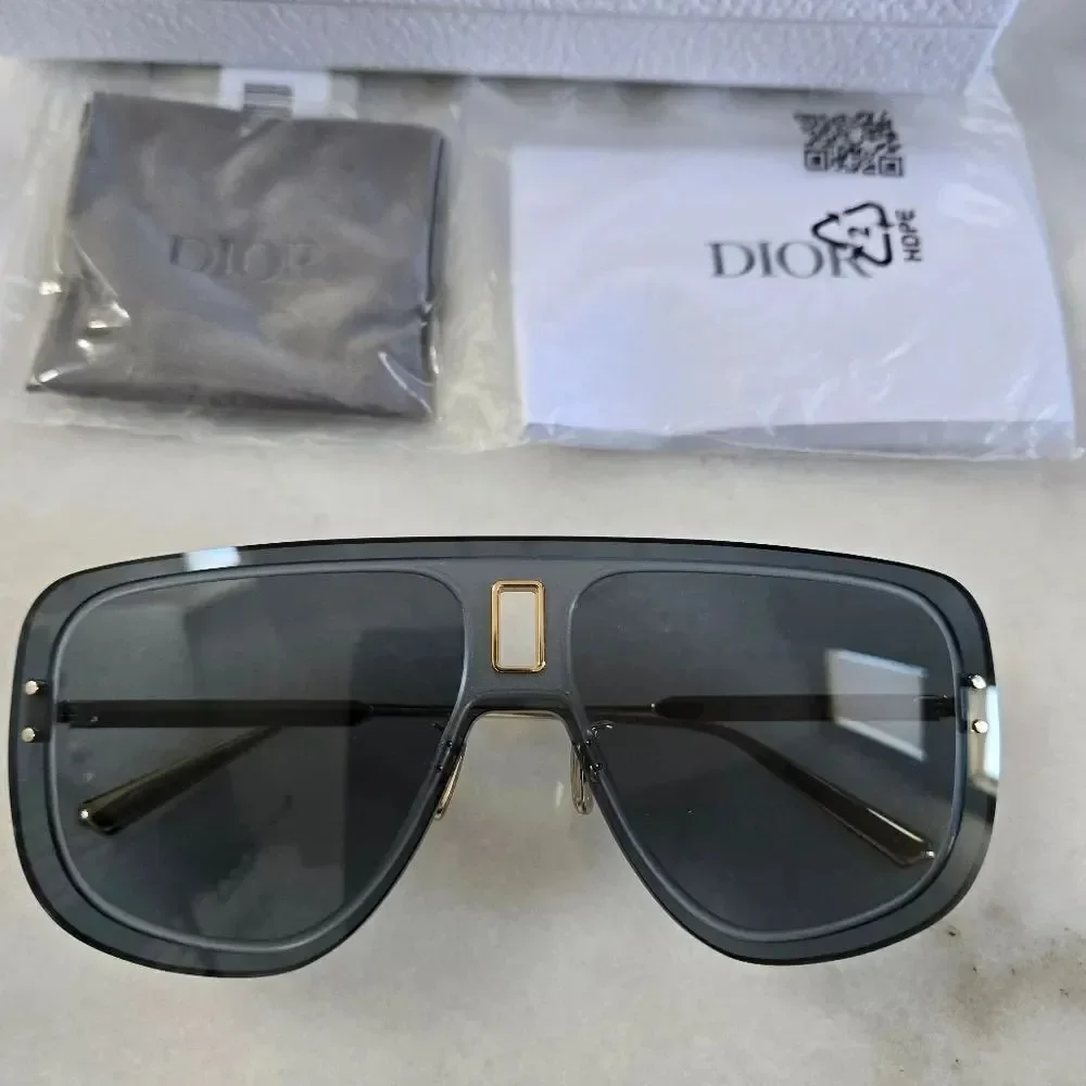Dior ULTRADIOR MU B0B0 BRAND NEW Sunglasses Gold Blue Unisex Mask